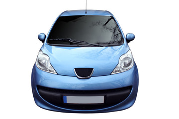 interesting blue car.isolated on white