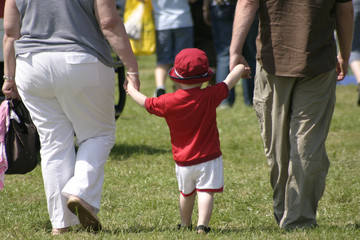 walking with mummy and daddy