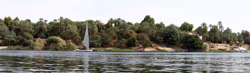 View of felucca at Nile river