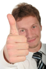 businessman with thumb up