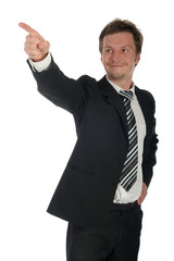 businessman pointing