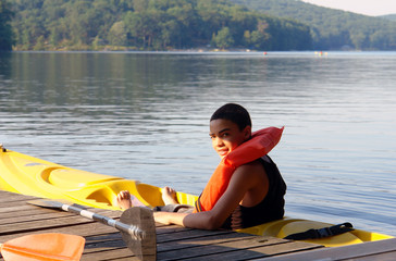teenager at the lake