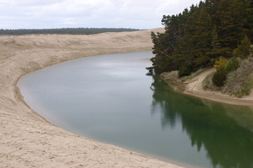 lake in oregon sand dunes