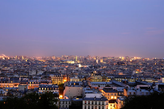 dusk over paris - wide panoramics