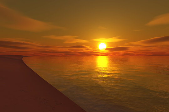 endless beach sunset