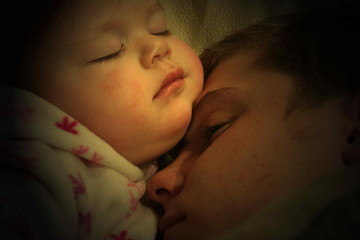 father and daughter at rest