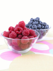 blueberries and raspberries