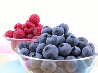 blueberries and raspberries