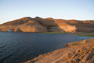 lake powell hills in the evening