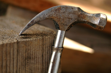 hammer and wood