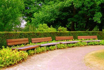 bänke im park