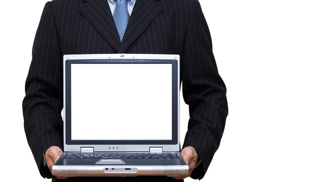 laptop with copy area on screen