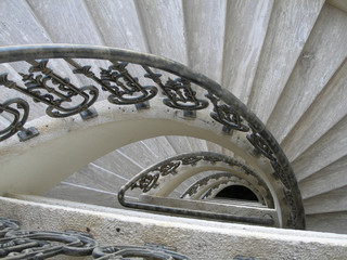 downstairs