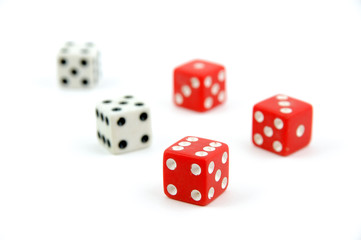 red and white dice