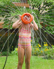 girl with sprinkler