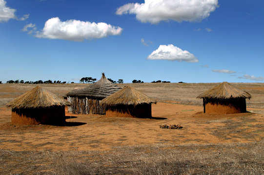 african huts