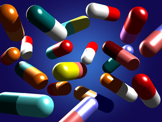 multicolored pills