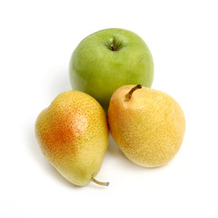 yellow pear and green apple