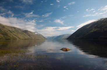 view on siberian mountain  lake