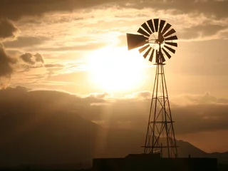 Deurstickers Molens country windmill