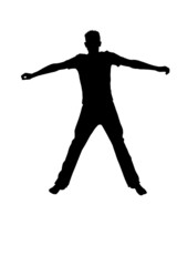 Fototapeta na wymiar silhouette - jumping teenager