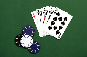 casino chips and cards