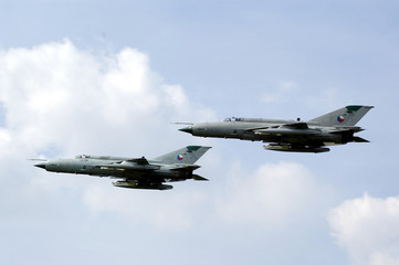 two russian fighters - obrazy, fototapety, plakaty
