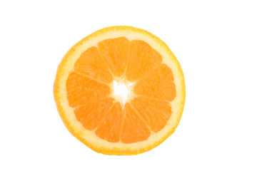slice of an orange isolated against white background