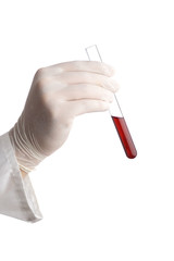 lab worker handling blood samples