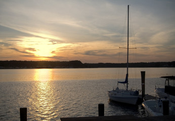 sailboat sunset