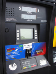 closeup of gas pump