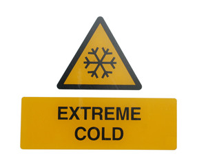 extreme cold warning sign