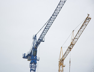 Fototapeta na wymiar construction cranes