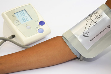 checking blood pressure