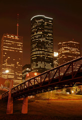 bridge over night skyline - 1022433