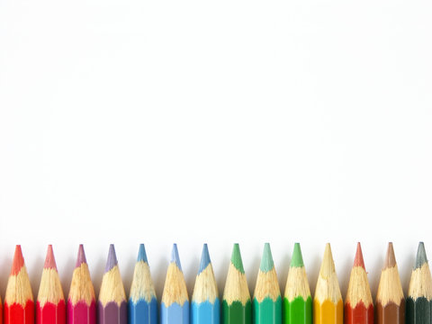row of colorful crayons