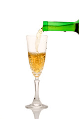 white wine pouring down from a bottle (clipping pa