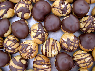 chocolate dipped cream puffs