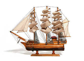 model of a historic ship - obrazy, fototapety, plakaty
