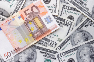 Obraz na płótnie Canvas dolarów i euro