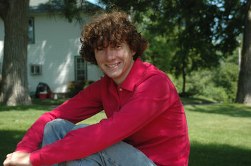 curly teenage boy