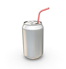 soda can with straw