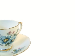 blue flower tea cup
