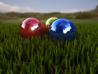 red yellow blue sphere