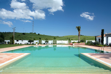 beautiful, large swimming pool of hotel in europe