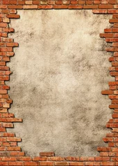 Door stickers Brick wall brick wall grungy frame