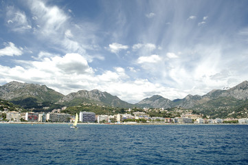 menton, sea view with clouds