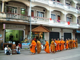 moines, laos - obrazy, fototapety, plakaty