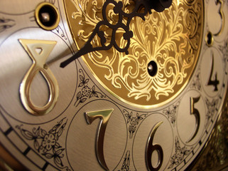 time on a grandfather clock - obrazy, fototapety, plakaty
