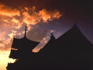 Deurstickers Japan japan temple